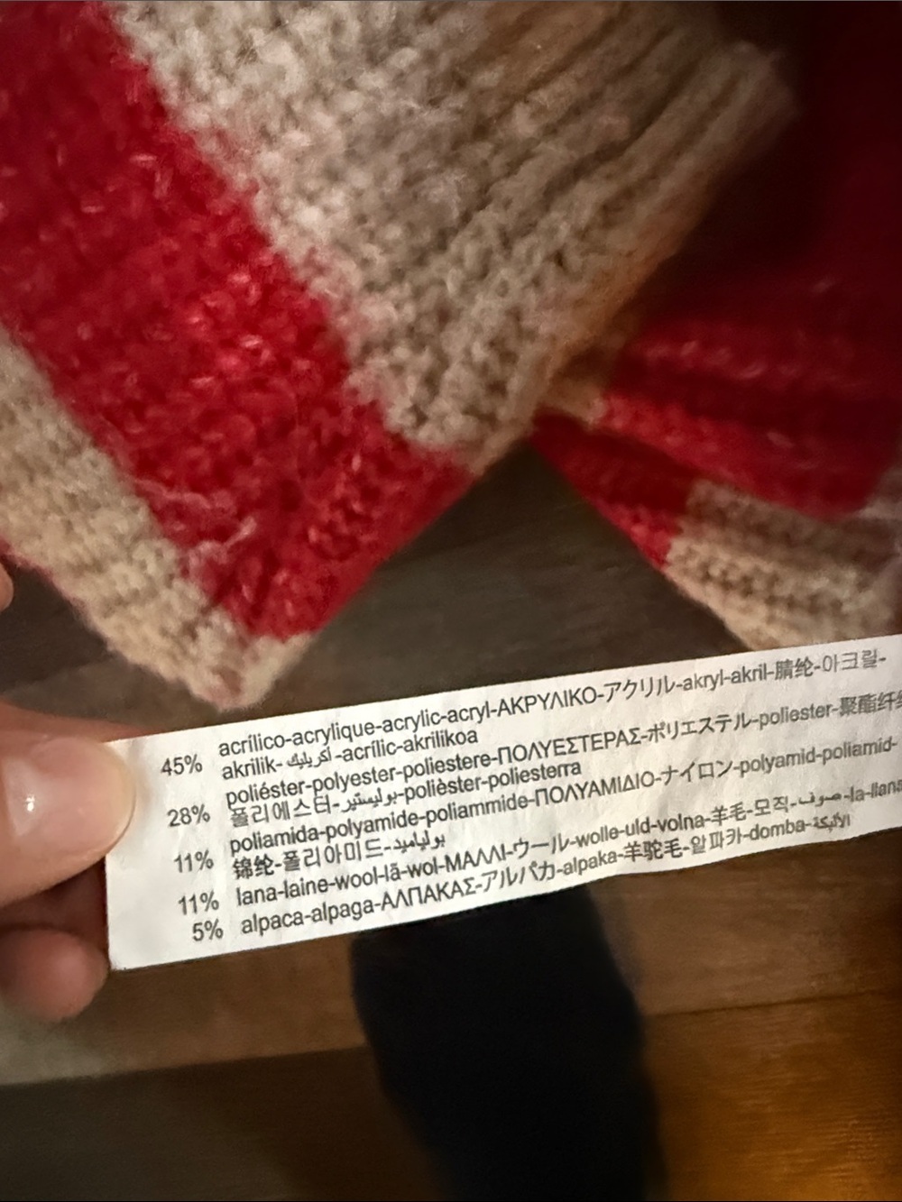 Zara Cream and Red Striped Knit Sweater - Picture 3 of 3